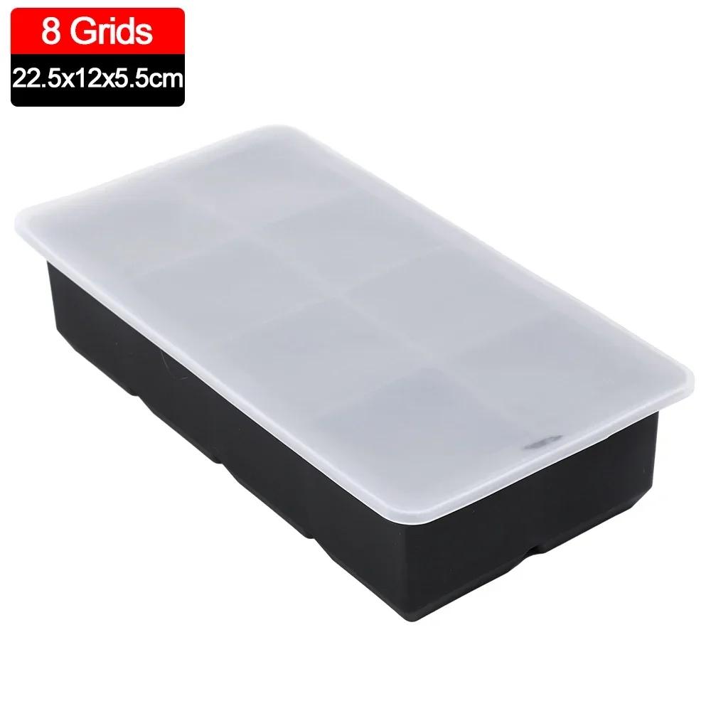 4/6/8 решеток большой лоток для льда форма мягкая силиконовая форма для льда многоразовая квадратная форма DIY формы для кубиков льда кухонные принадлежности