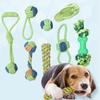 9pcs Pet Dog Bite Rope Toy Teeth Grinding Ball Cats Dogs To Relieve Boredom Teeth Cleaning Knitted Cotton Rope Toy