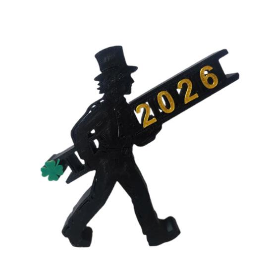 2026 Настольная табличка, напечатанная на 3D-принтере, С Новым годом, украшение для стола для вечеринки, настольный декор для полки, каминной полки, рабочего стола, многоярусного подноса