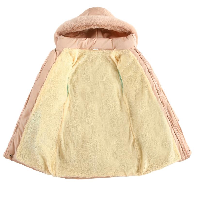 Children's Clothing, Girls' Cotton-padded Clothes, Children's Winter Jackets, Big Children's Thick Hooded Mid-length Warm Cotton-padded Clothes