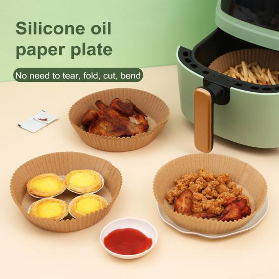 100 шт. бумажные вкладыши для фритюрниц, антипригарные маслостойкие круглые пергаментные бумаги для выпечки, микроволновые печи, одноразовые жировые вкладыши в духовках воздушных фритюрниц