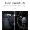 Steering Wheel Cover Sticker for Tesla Model 3 Model Y 2023 Car Panel Trim Frame Made of Italy Super Suede Leather Car Accessory