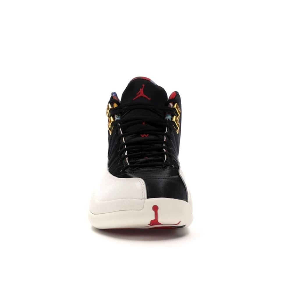 Air Jordan 12 Retro Chinese New Year 2019 Men Sneakers Black Sail-Metallic-Gold-True-Red CI2977-006
