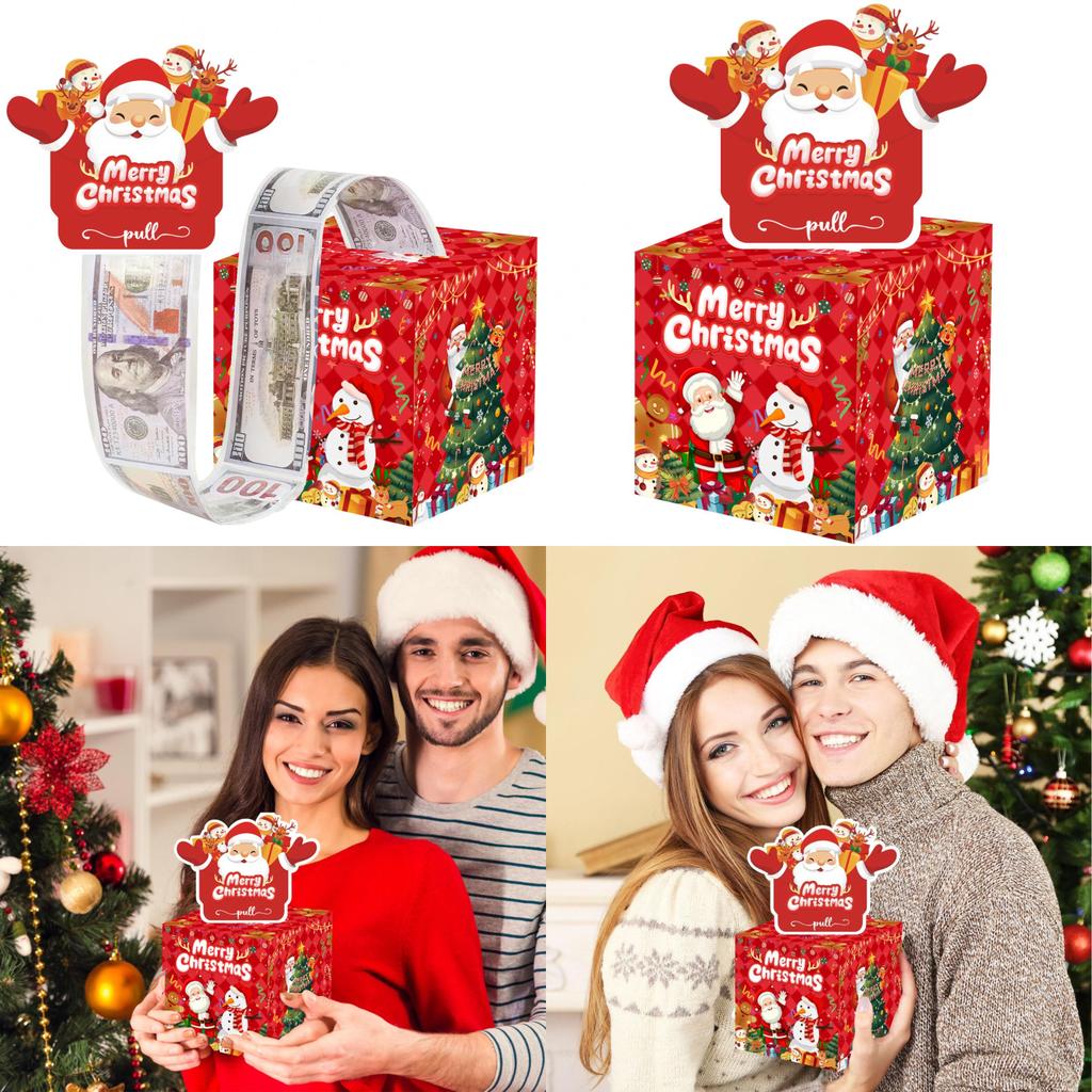 Christmas Santa Claus Gift Box With Red Finish For Holiday Party Decor And Gift Giving