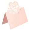 50pcs Elegant Heart-Shaped Wedding Table Cards -Hollow Heart Centerpieces with Smooth Edges,for Wedding, Anniversary,Valentine's