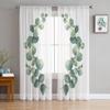 Eucalyptus Leaves And Branches Sheer Curtains For Bedroom Living Room Tulle Curtains For Kitchen Voile Curtains Window Treatment