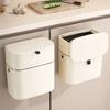 1pcs Stylish Hanging Trash Can for Household Toilets - Large Capacity Square Design Convenient Clamshell Lid