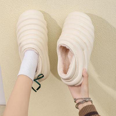 Зимние Новые Женские Хлопковые Тапочки Для Дома Универсальные Осенне-Зимние Парные Теплые С Закрытым Носком Толстая Подошва Мужские Хлопковые Туфли