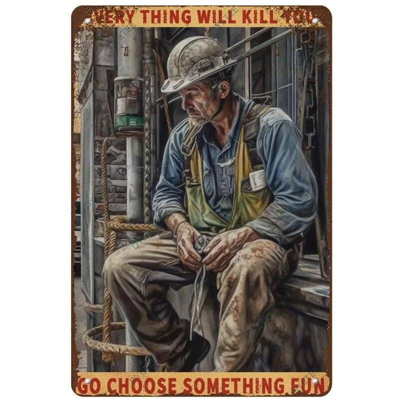 Retro Horse Make Me Happy Metal Tin Signs Vintage Posters for Garage Game Room Bar Man Cave Cafe Office Home Wall Decor Gift