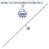 [Q8443] - Silver Ankle Chain 'Sun' Silver (rhodium-plated) - 25 Cm 10 Mm