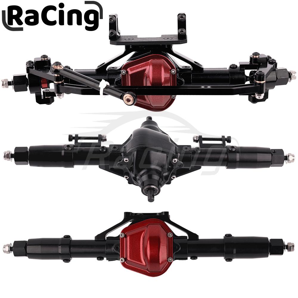 Metal Alloy Front Middle Rear Straight Axle with Servo Base for 1/10 RC Rock Crawler Car Axial SCX10 RC 4WD D90 Upgrade Parts