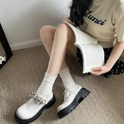 Модные туфли на массивном каблуке, женские туфли-лодочки с круглым носком и бантом, в японском стиле лолита, женская обувь, удобная и элегантная, модная, молодежная, весенняя, 39