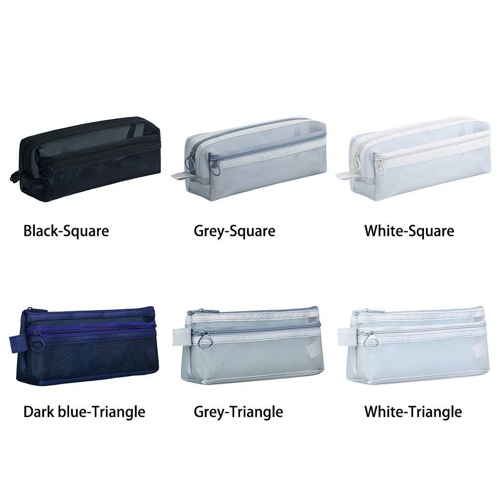 Сетчатый пенал Прозрачная косметичка Новые прозрачные пеналы Школьные офисные принадлежности