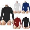 Mens Long Sleeve Bodysuit Undershirt Button Crotch Men's Bodysuit Sexy Men Bodywear Body Suit Dance Wear