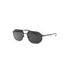 Temples Logo Print Metallic Aviator Sunglasses Men's Black
