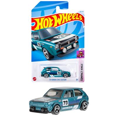 Hot Wheels Basic Car Honda Civic Custom Vehicle Игрушечная мини-машинка для детей от 3 лет и старше Зеленый HXR19 '73