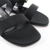 Pristine MANOLO BLAHNIK Sandals TITUBAFLAT Bijoux black silk 38 665.99WTIFCRE010 Used