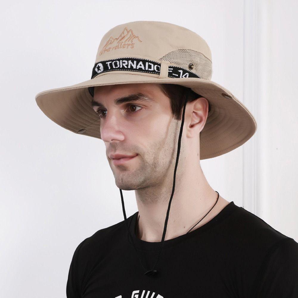 Fishing Camping Hiking Sombrero Summer Wide Brim Bucket Hat Sun Hat UV Protection Cap