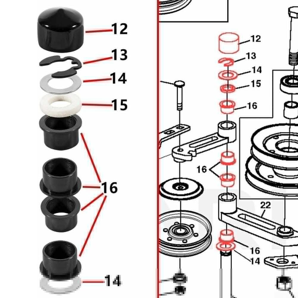 AM126566 Втулка, двойная ремонтная втулка для AM124509