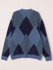 SHIPS any Shaggy Pattern Unisex Knit Cardigan, Men's, 2023AW, Blue, Size S (716460004)