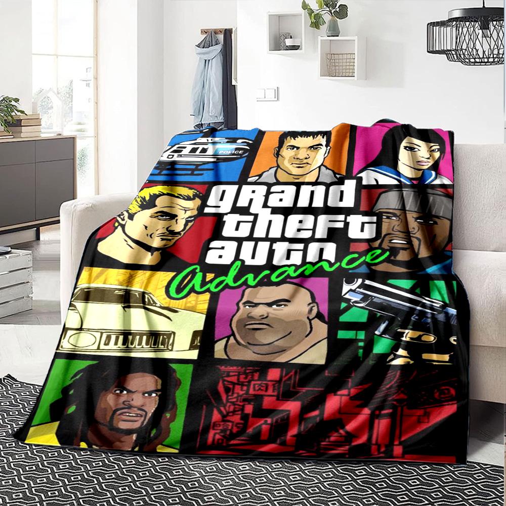 Gta Blanket Ultra-Soft Great for Couch Office Bed for All Seasons Warmthful Decor Gifts For Family Or Friends