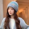 Корейская шерстяная шапка в тон, женская, осенне-зимняя, утолщенная, теплая, вязаная шапка, модная, универсальная, с большой окружностью головы, холодная шапка для мужчин