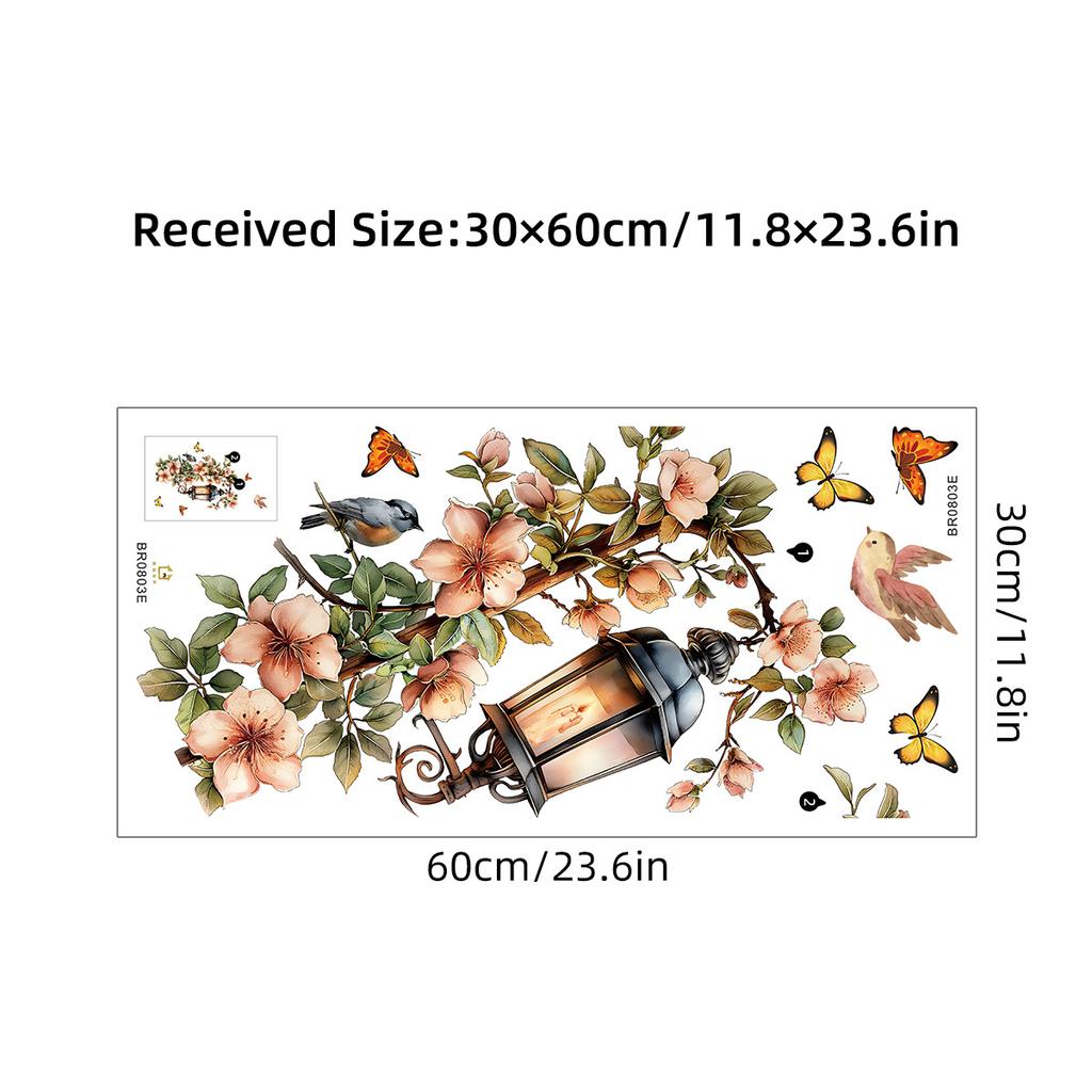 Розовый цветок подвесной светильник настенная наклейка съемный настенный декор водонепроницаемый стерео цветок домашнее украшение для спальни