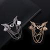 Suit Retro Chain Angle Wing Lapel Pin Heart-Shaped Jewelry Brooches Fashion Accessories Brooch Pins
