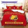 Ferris State Bulldogs Pattern Bedding Set Quilt Cover Pillowcase Home Decor Gift (1 * duvet cover + 2 * pillowcase, without core)