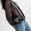 Coach Tabby 21 Metal Logo Snap Closure Leather Crossbody Bag Small Women Bags Black CW554-B4BK