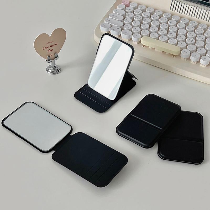 Women Mini Mirror Folding Makeup Hand Mirror Portable Single-Side Mini Cosmetic Mirror Foldable High Definition Vanity Tools