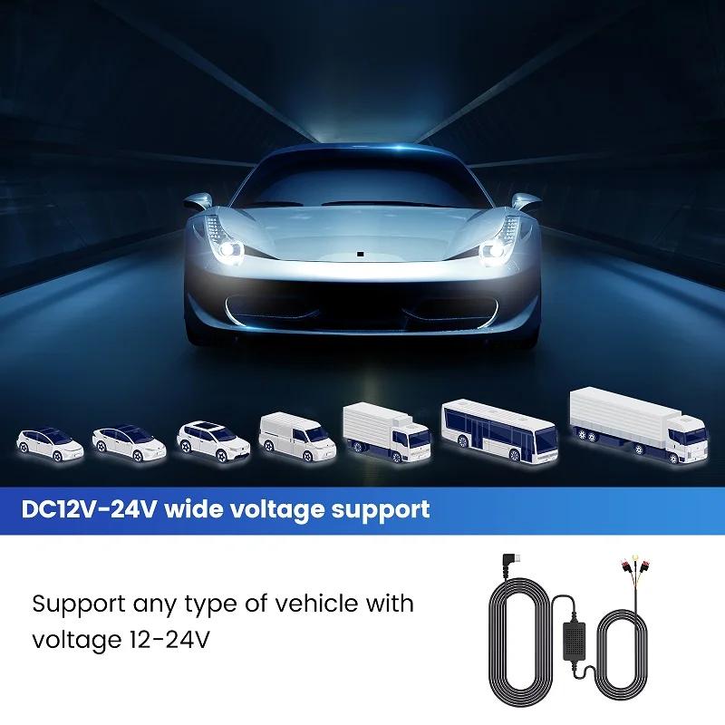 3A 3,5 м автомобильный видеорегистратор DVR 12-24 В комплект жесткого кабеля понижающего кабеля Mini / Micro / Type-C USB-интерфейс зарядное устройство для видеорегистратора