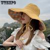 Wide Brim Sunscreen Bucket Hats Lace Up UV Protection Basin Hats Women Outdoor Travel Beach Sun Hats