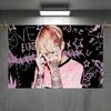 Emotional Rap Tapestry Dark Pink Cool Style Background Cloth Trendy Cool Atmosphere Decorative Cloth Room Decoration