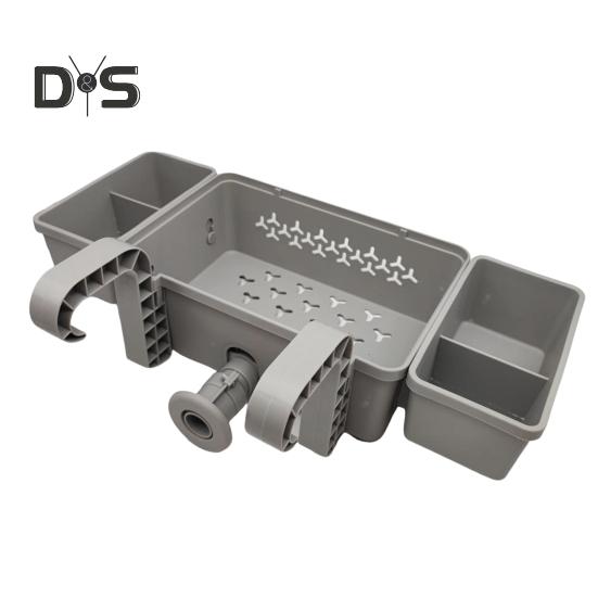 Poolside Storage Organizer with Hook Cup Holder Pool Storage Basket for Above Ground Pools Large Capacity Pool Accessories Holder for Most Frame