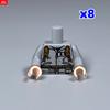 Нетоксичный 8 шт. Moc Кирпичи Торс Костюм 4 см Фигурка Часть Руки Кисти Поварская Ткань Строительные Блоки Игрушки Для Детей Рождественские Подарки