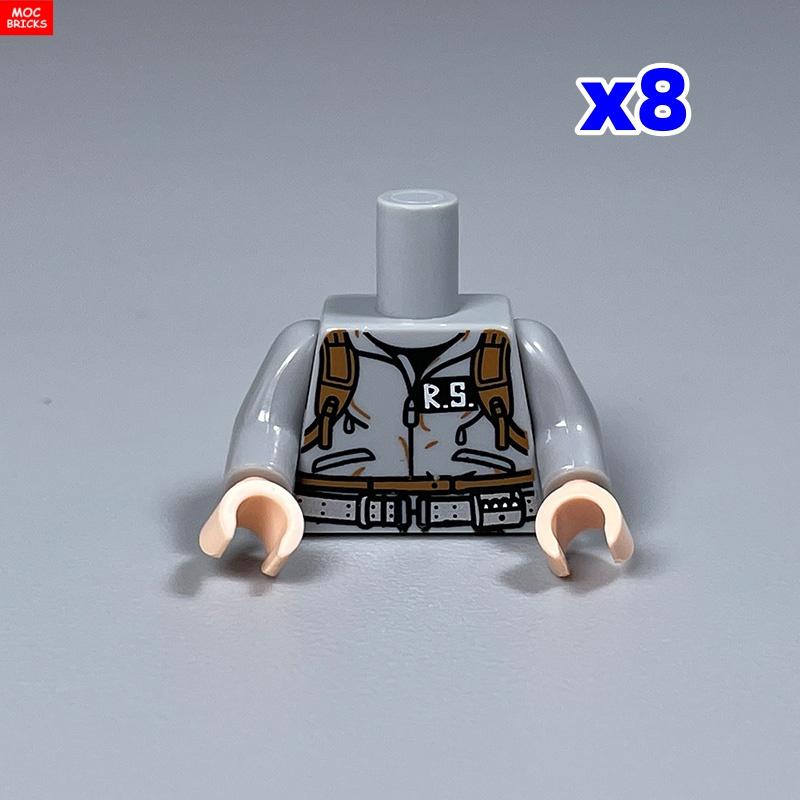 Нетоксичный 8 шт. Moc Кирпичи Торс Костюм 4 см Фигурка Часть Руки Кисти Поварская Ткань Строительные Блоки Игрушки Для Детей Рождественские Подарки