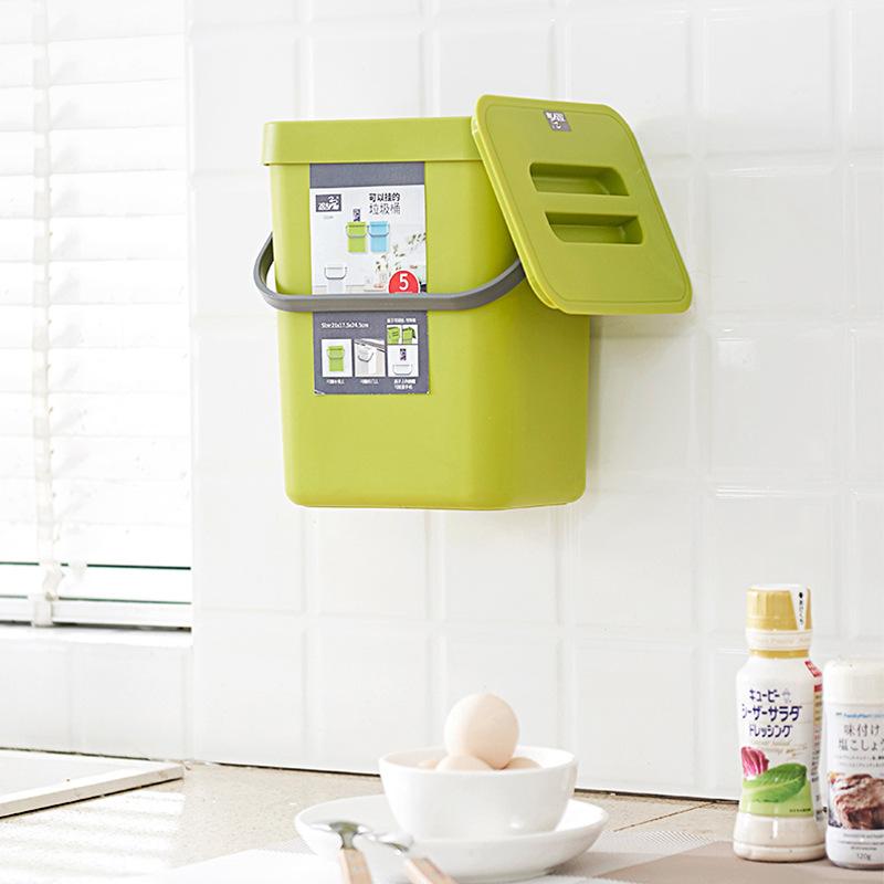 Мусорное ведро для кухни с крышкой, дверца шкафа для дома, настенный унитаз, ванная комната, гостиная, подвесная креативная корзина для хранения бумаги