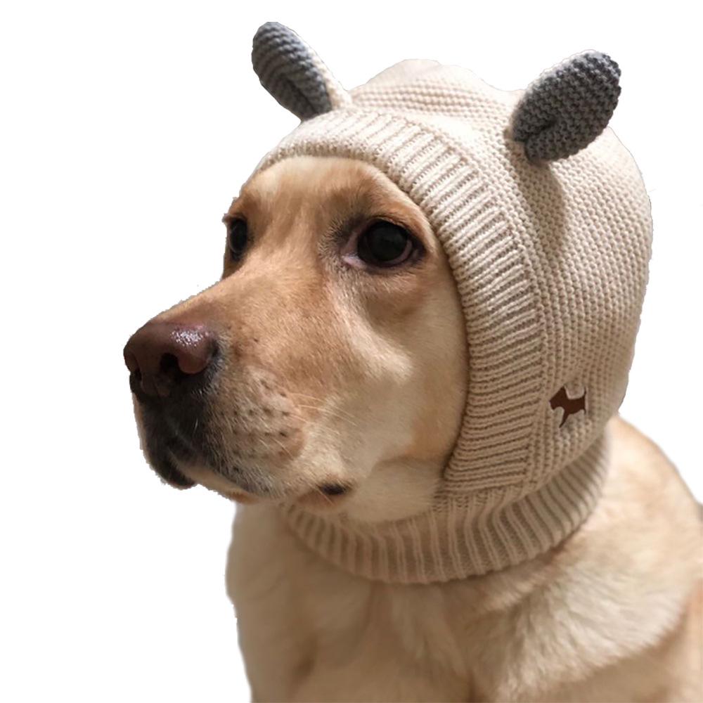Pet Knitted Hat Autumn and Winter Pet Hat Christmas Warm Caps Windproof and Keeping Warm Holiday Hat with Ears for Large Pets