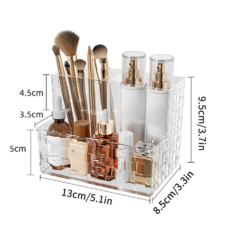 Прозрачный настольный органайзер в стиле легкой роскоши, многосекционный, для косметики, большой вместимости, держатель для пульта дистанционного управления