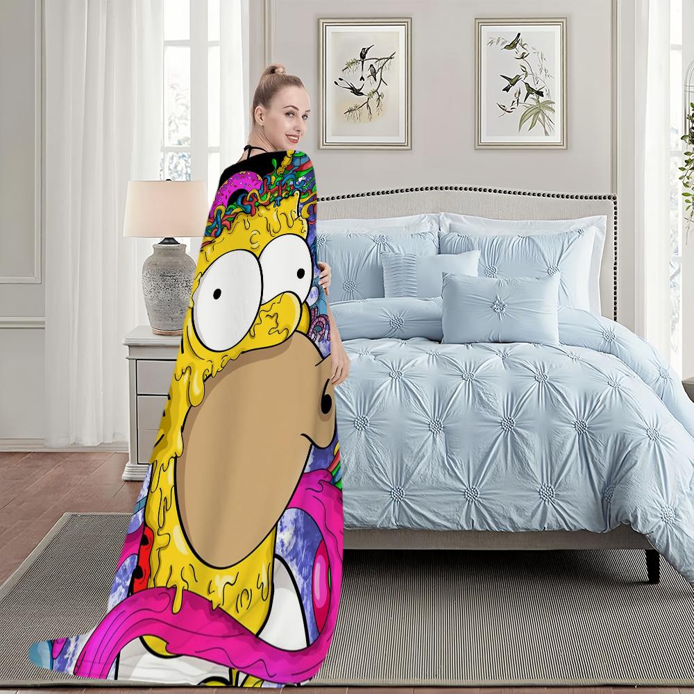 Смешное Мультяшное Одеяло The S-Simpsonss Одеяло для Дивана Дивана Путешествий Дома Пешего Туризма Пикника Постельное Белье Фланелевое Одеяло подарок на день рождения