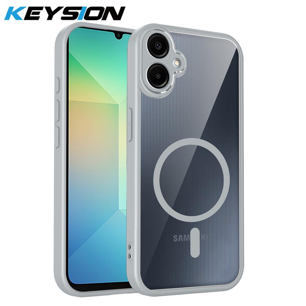 KEYSION Прозрачный магнитный чехол для телефона Samsung A07 5G A06 Силикон+ПК HD Clear Ударопрочная задняя крышка для Galaxy A06 A07 5G