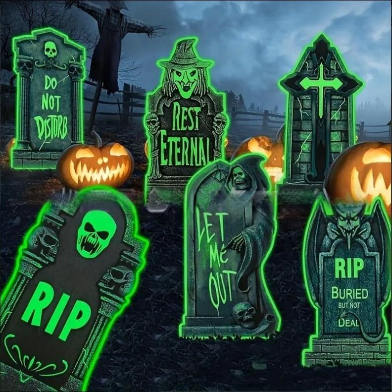 Halloween Tombstone Yard Stake PP Retro Decor