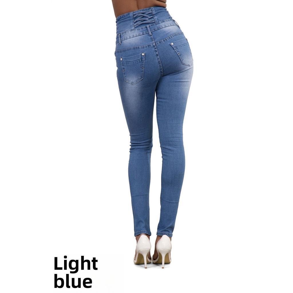 GMXIA High Waisted Button Down Pencil Jeans