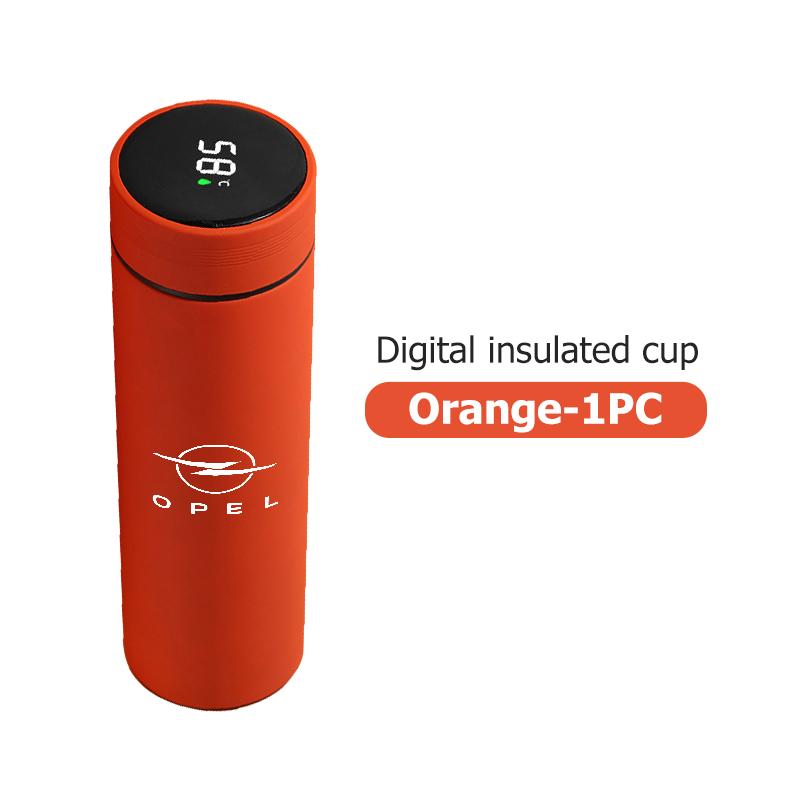 AAAYS1 For Opel 304 Stainless Steel Thermos Cup Smart Display Vacuum Water Cup Corsa Astra H G J Insignia Vectra Zafira Meriva