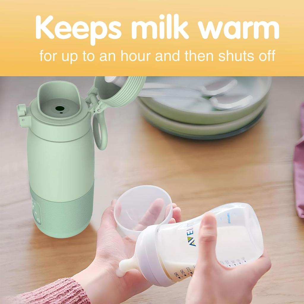 Портативный подогреватель молока для ребенка, перезаряжаемый USB-подогреватель бутылочек для воды, грудного молока, детской смеси на ходу, быстрый подогрев и точный контроль температуры