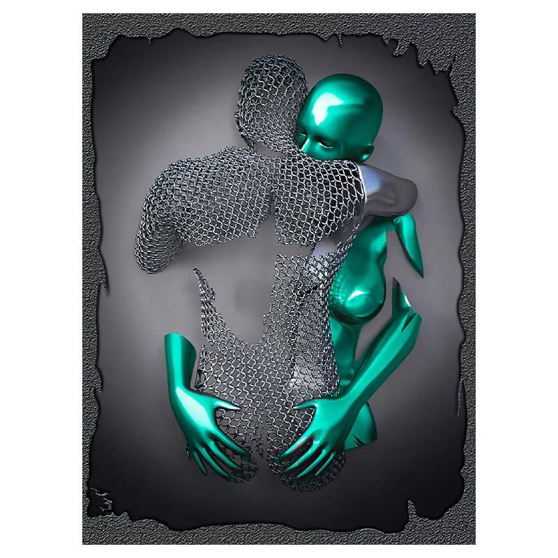 3D визуальные золотые, серебряные настенные художественные картины из металла, современные скандинавские персонализированные холсты, интерьерные картины, принты, домашний декор