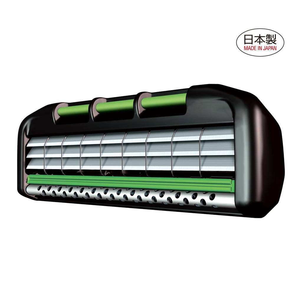 FEATHER MR3 Neo Replacement Box with Made in F-System Blades, 24-Piece Holder, Japan, 3-Blade, T-Shaped Razor, Men's