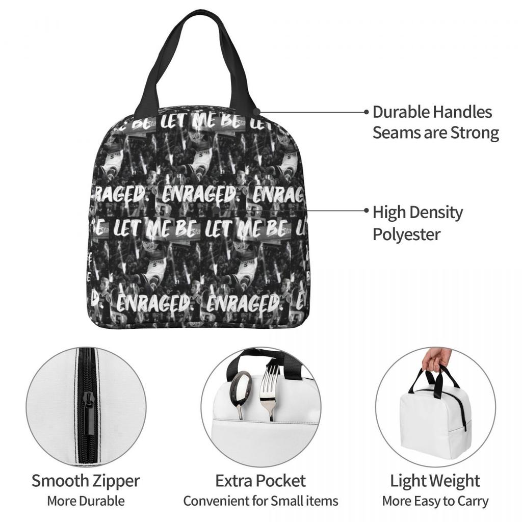 Anthony Edwards Insulated Lunch Bag for Women Office Cooler Thermal Food Box Tote Portable Lunch Boxes Container
