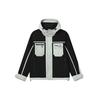 Casual Color Block Loose Fit Hooded Knit Jacket Men Jackets Black F11M249501F-BK